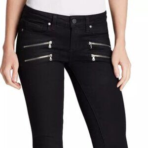 PAIGE Black Skinny Jeans with Zipper Accents